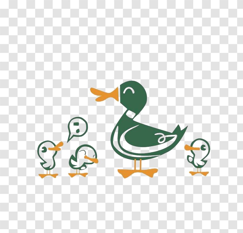 Cartoon Illustration - Cuteness - Colored Duck Design Elements Transparent PNG