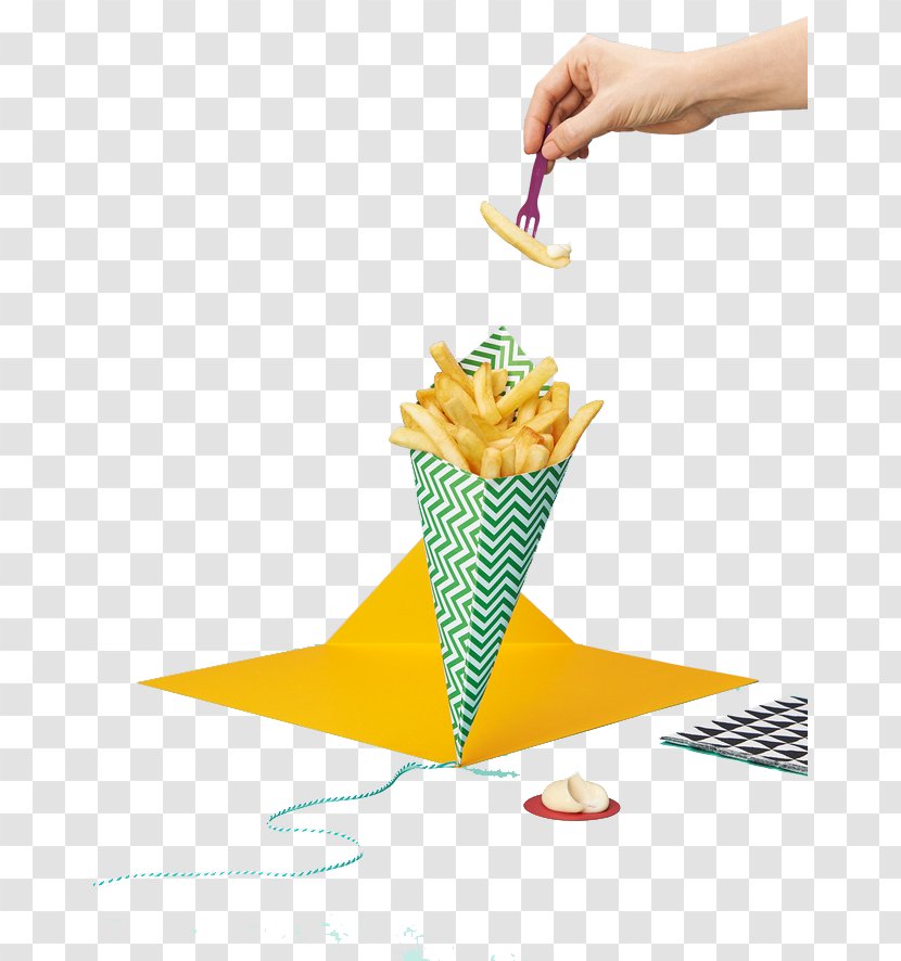 French Fries Fried Rice Chicken Junk Food Ice Cream Cone - Triangle Transparent PNG