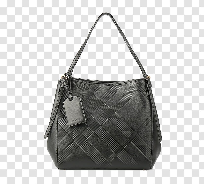 Hobo Bag Burberry Handbag Tote Leather - BURBERRY,Burberry Black Embossed Transparent PNG