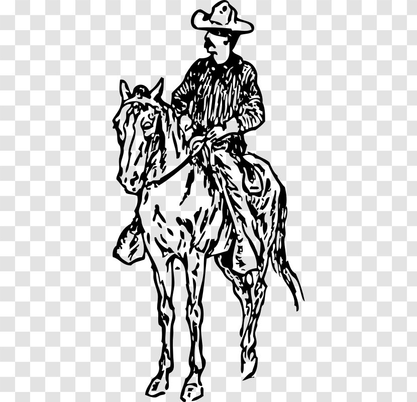 Horse Drawing Cowboy Equestrian Clip Art Transparent PNG