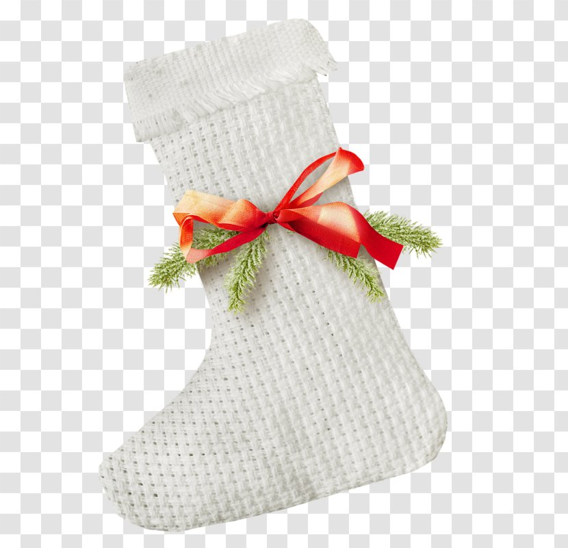 Santa Claus Christmas Stocking Gift - Decoration - Ribbon Socks Transparent PNG