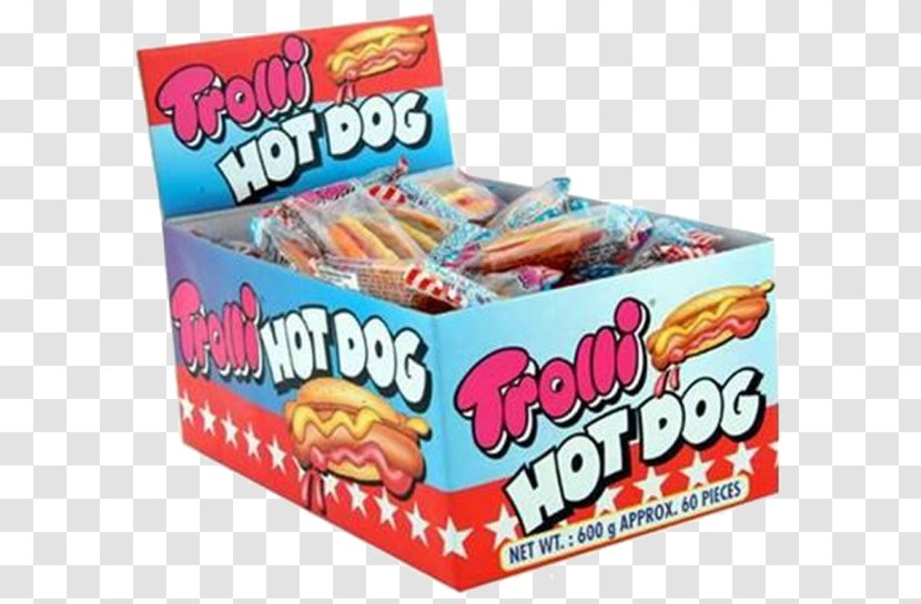 Taffy Gummi Candy Hot Dog Hamburger Trolli - Wine Gum Transparent PNG