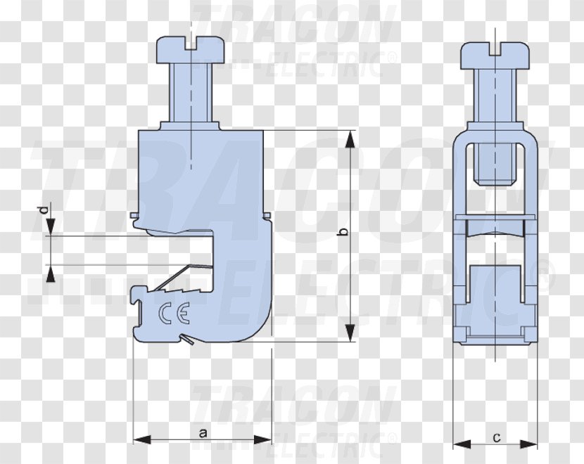 Electrical Conductor Busbar Terminal Energy - Technical Drawing - Electric Screw Driver Transparent PNG