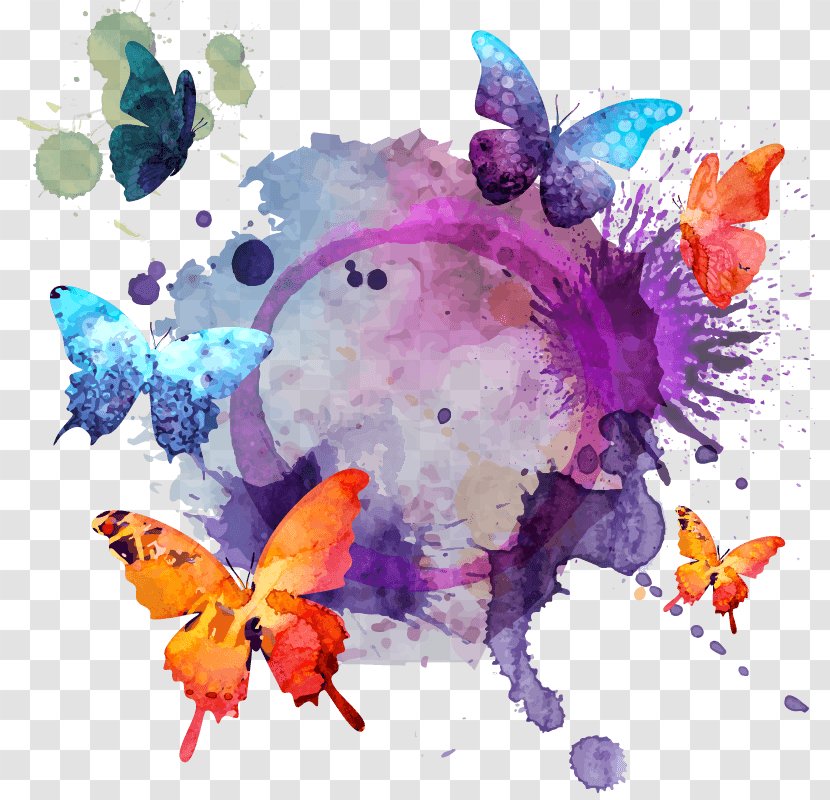 Butterfly Watercolor Painting Drawing - Art - Painted Dream Transparent PNG