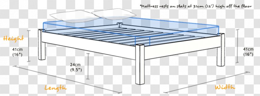Bed Frame Mattress Line Angle - Kitchen - Size Transparent PNG