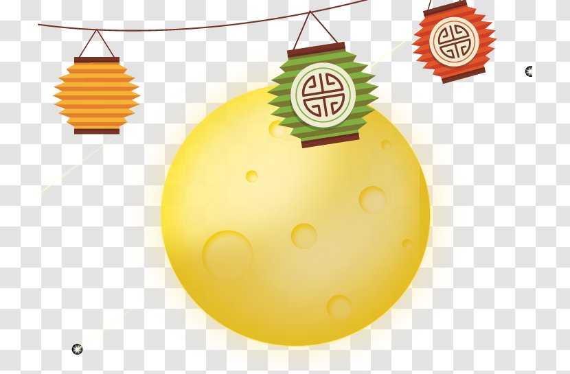 Full Moon Mid-Autumn Festival - Orange - Lantern Elements Transparent PNG