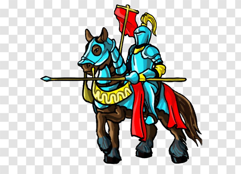 Cartoon Clip Art Knight Horse Conquistador - Fictional Character Animal Figure Transparent PNG