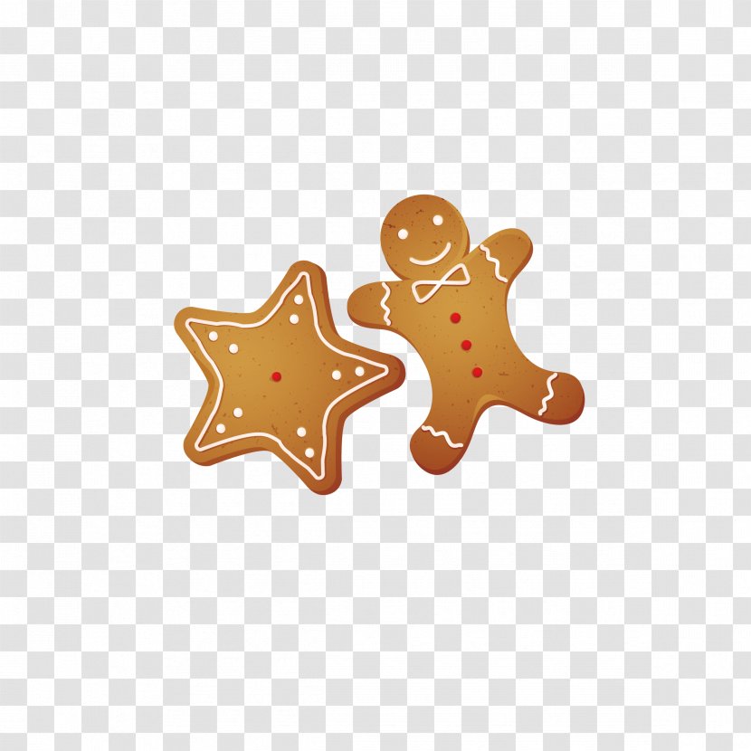 Gingerbread Man Christmas Decoration Cookie - Cartoon Vector Material Cookies Transparent PNG