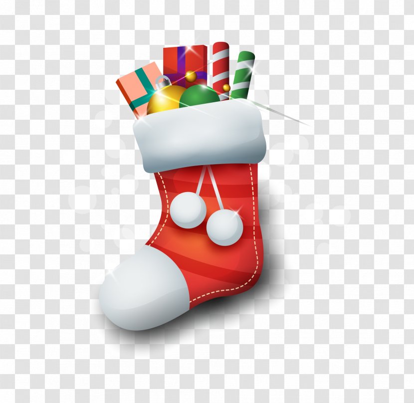 Santa Claus Christmas Stockings Gift Sock - Decoration - Cartoon Stocking Transparent PNG