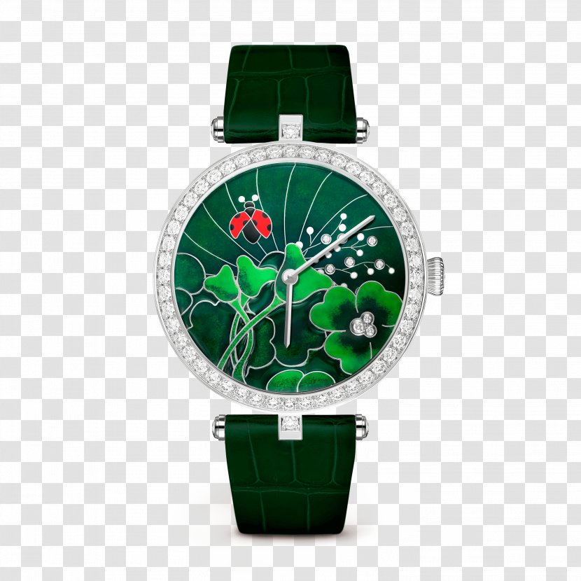 Watch Van Cleef & Arpels Baselworld Clock Cartier - Green - Poetic Charm Transparent PNG