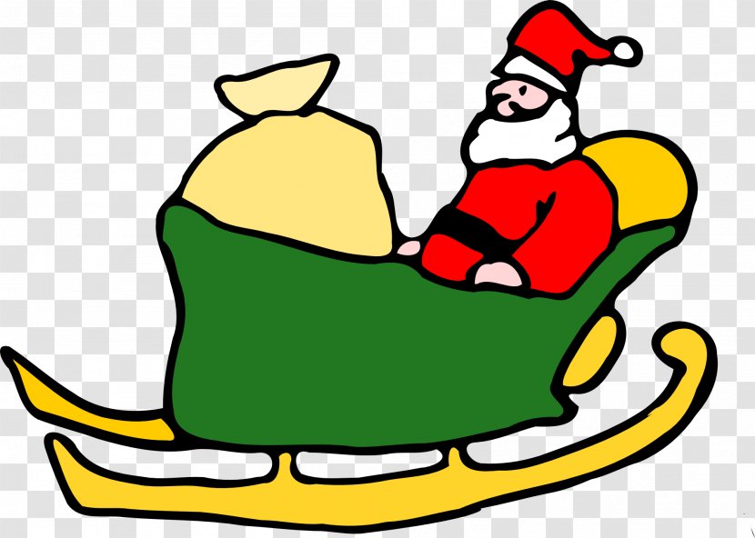 Santa Claus Reindeer Sled Clip Art - Area - Christmas Sleigh Pictures Transparent PNG