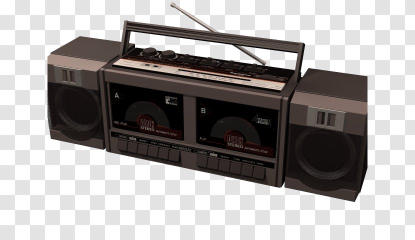 Boombox Stereophonic Sound Tape Recorder Compact Cassette Deck - Radio Transparent PNG