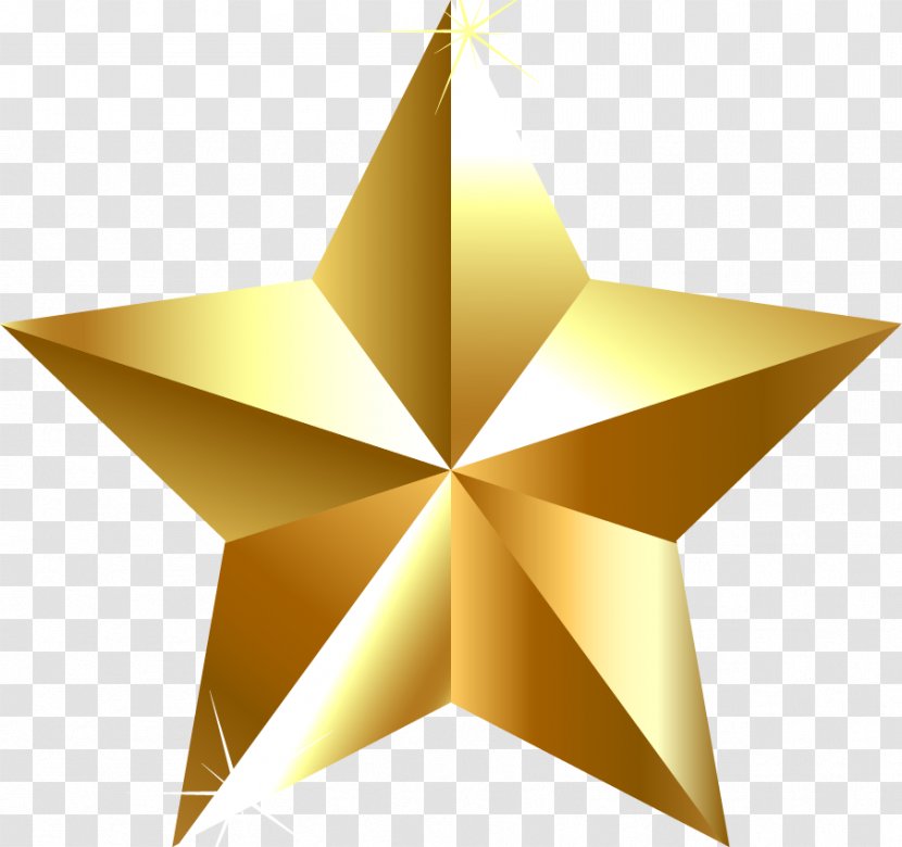 Gold Star Clip Art - Eighty-one Army Pentagram Element Transparent PNG