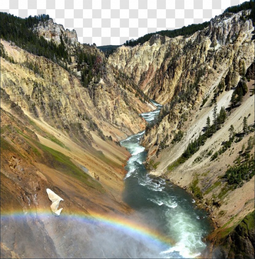 Upper Yellowstone Falls Lake Grand Canyon Of The Old Faithful Caldera - Geology - Valley Water Transparent PNG
