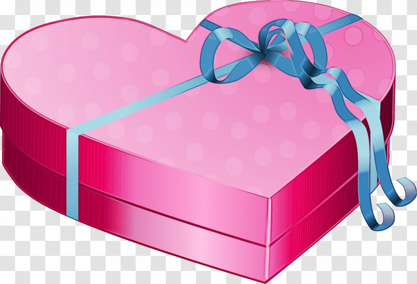 Pink Heart Ribbon Turquoise Aqua - Paint - Gift Wrapping Magenta Transparent PNG
