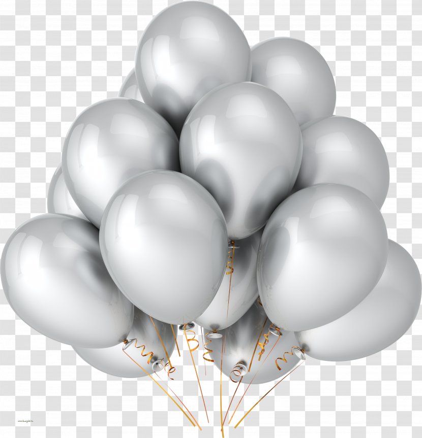 Balloon Silver Party Metallic Color Birthday - Yellow Balloons Image, Free Download, Transparent PNG