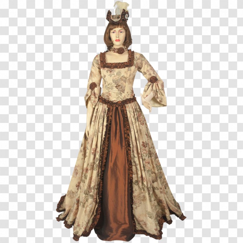 Renaissance Gown Robe Dress Middle Ages - Costume Design Transparent PNG