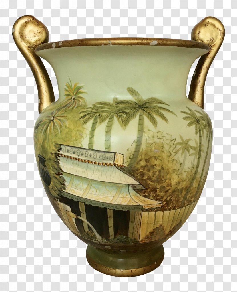 Ceramic Vase Pottery Urn Pitcher - Retro Hand Painted Transparent PNG