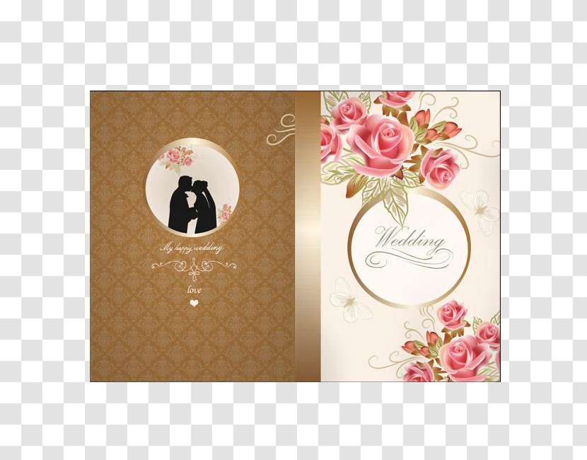 Wedding Invitation Marriage - Continental Romantic Roses Invitations Album Covers Transparent PNG