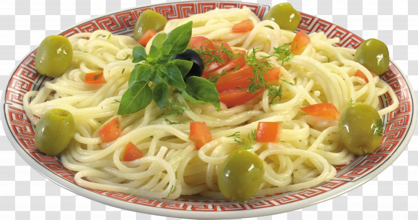 Spaghetti Aglio E Olio Alla Puttanesca Chinese Noodles Chow Mein Pasta - Fried Transparent PNG