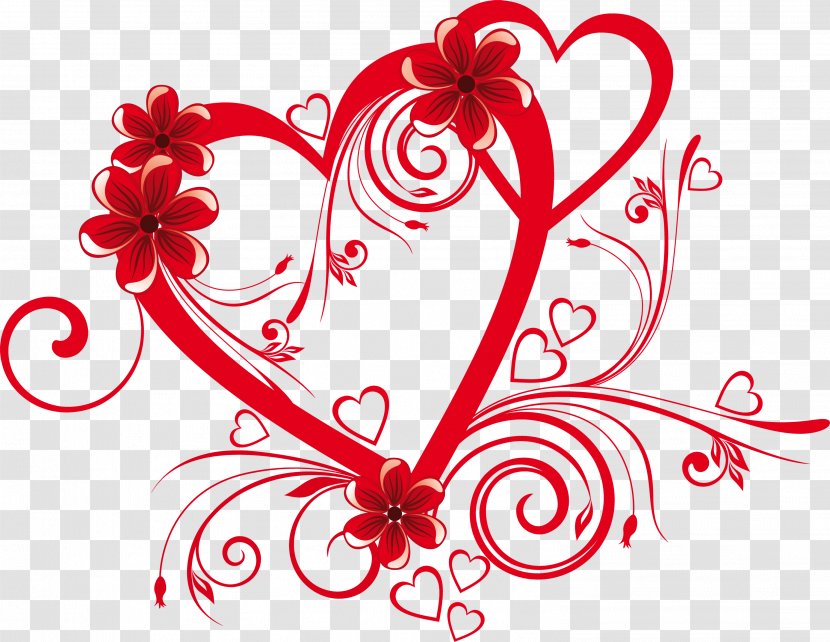 Valentine's Day Heart Flower Clip Art Transparent PNG