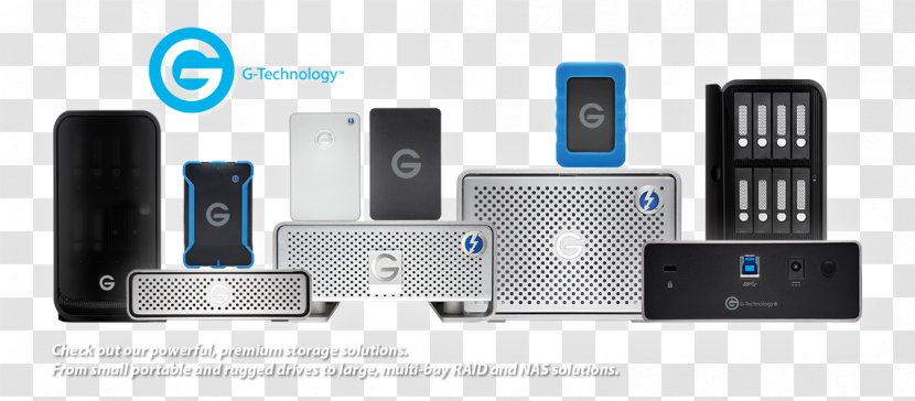 G-Technology External Multi-drive Technology G-Raid Removable Silver Output Device Hard Drives Storage - Banner Transparent PNG