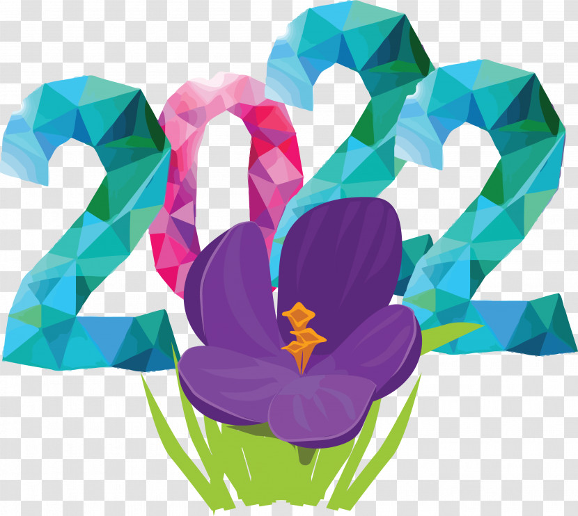 Number 2022 Floral Design Transparent PNG