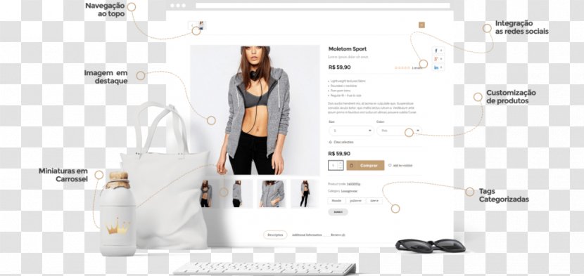 E-commerce Web Design Page Layout - Online Shopping Transparent PNG