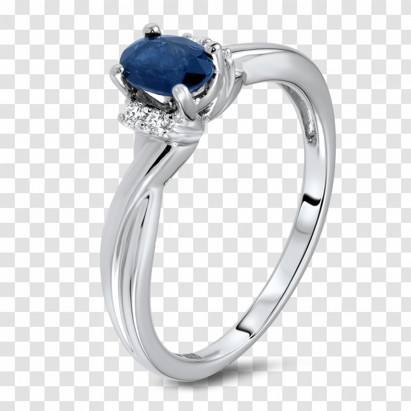 Sapphire Diamond Cut Engagement Ring - Curve Transparent PNG