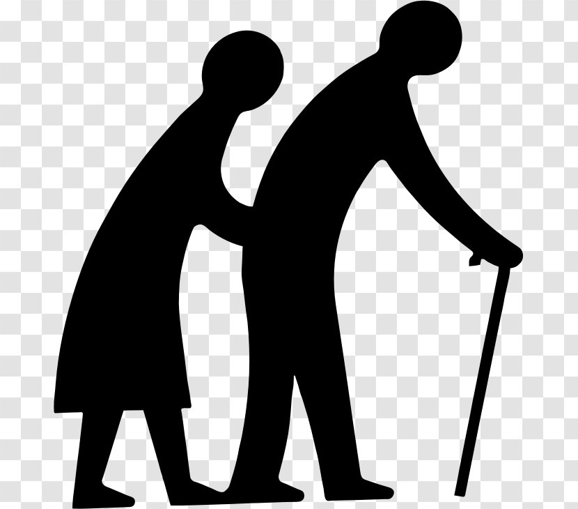 Old Age Clip Art - Joint - Silhouette Of The Elderly Transparent PNG