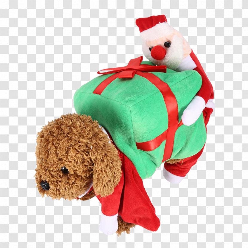 Santa Claus Dog Puppy Costume Christmas - Frame Transparent PNG