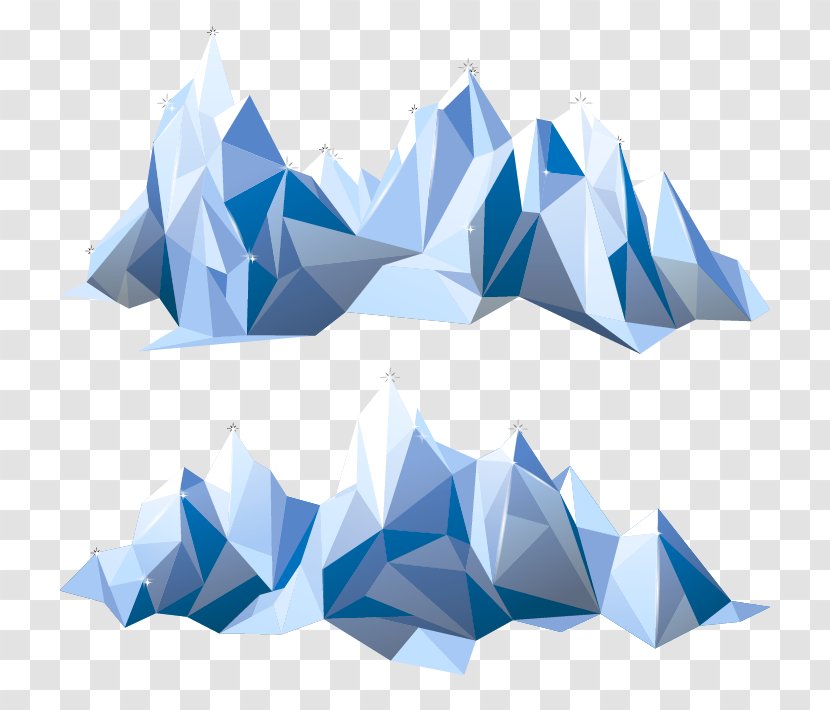 Polygon Mountain Geometry Iceberg - Splicing Transparent PNG