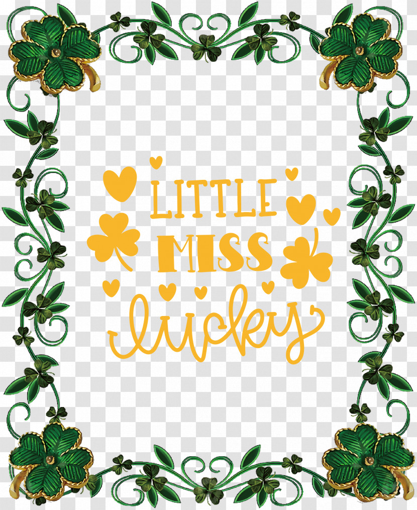 Little Miss Lucky Saint Patrick Patricks Day Transparent PNG