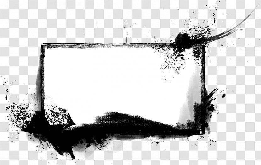 Image Ink Watercolor Painting Design Picture Frames - Monochrome Photography Transparent PNG