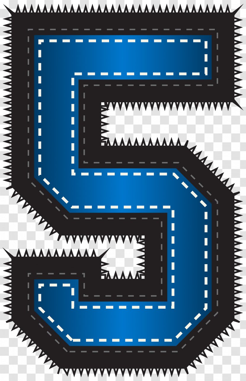 Clip Art - Symbol - Blue Sport Style Number Five Image Transparent PNG