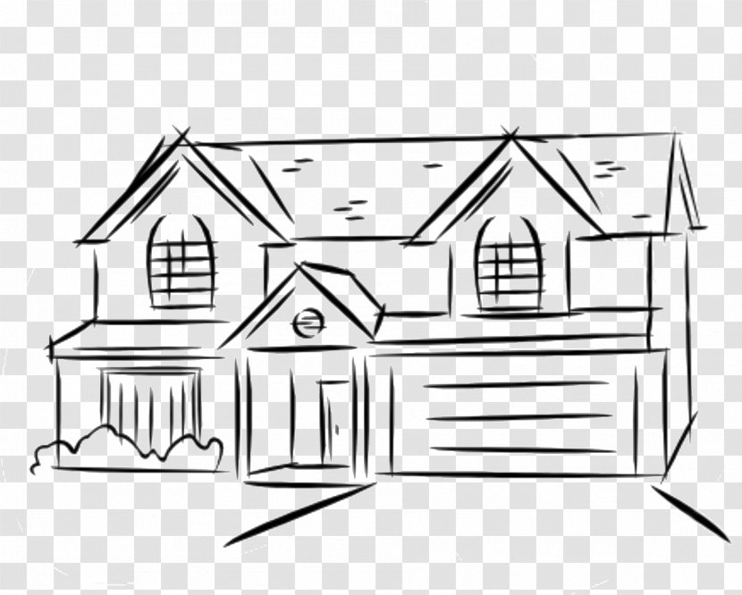Drawing Line Art House Sketch - Shed - White Transparent PNG