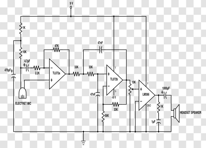 Circuit Diagram Stethoscope Electronic Schematic - Parallel - Bmw 7 Series E23 Transparent PNG