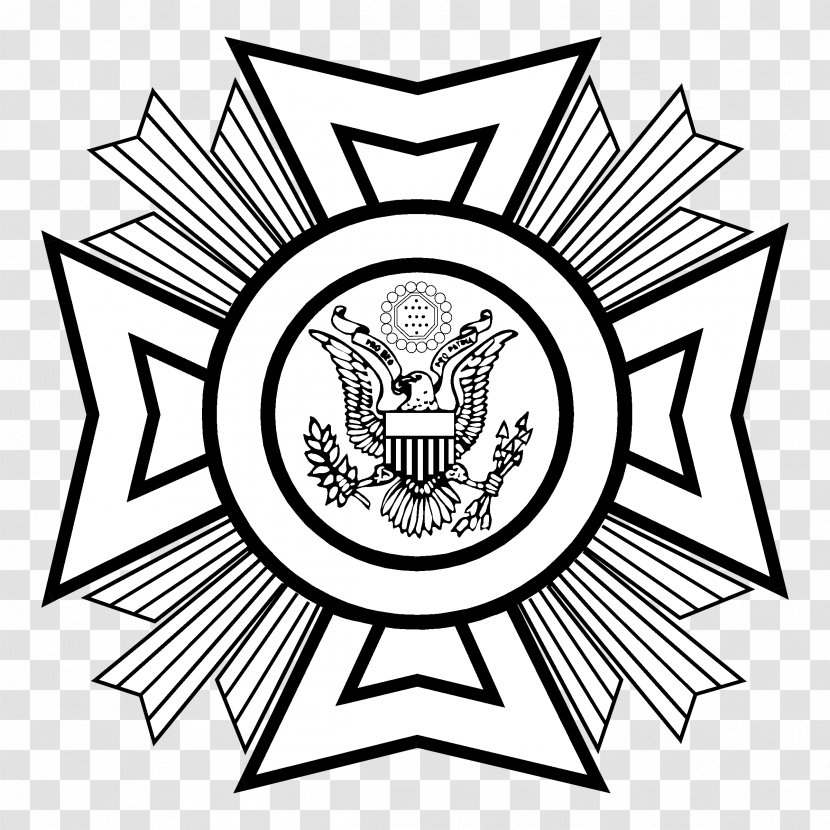 Veterans Of Foreign Wars United States Department Affairs Illinois VFW Clip Art - Crest - Black And White Logo Transparent PNG