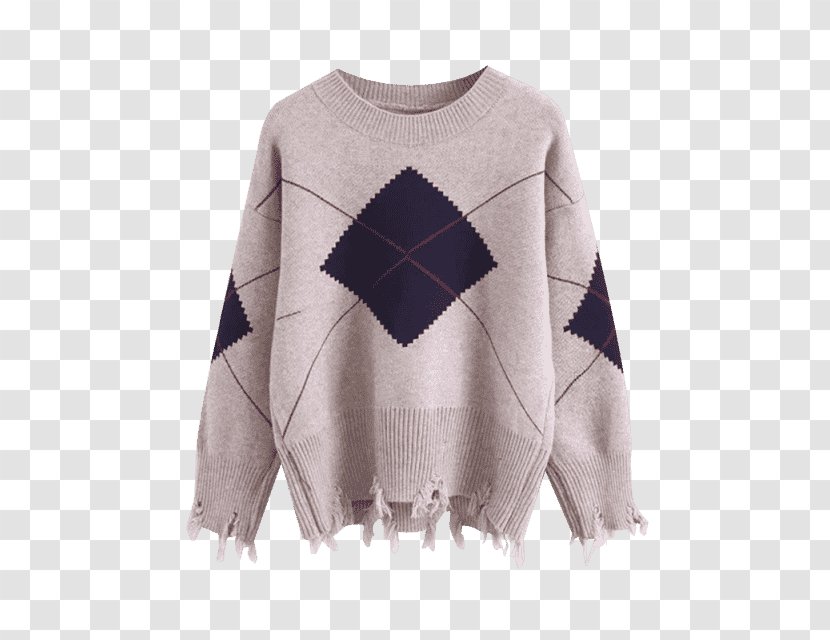 Sweater Sleeve Fashion Crew Neck Neckline - Argyle Transparent PNG