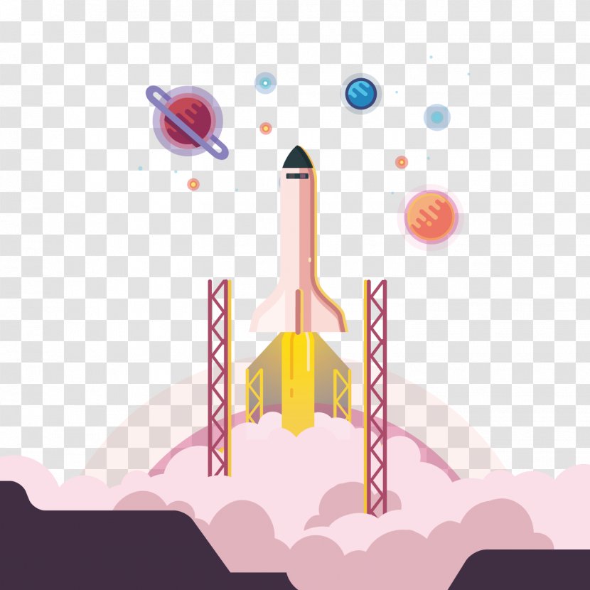 Rocket Graphic Design Outer Space Illustration - Watercolor - Aerospace Science And Technology Transparent PNG