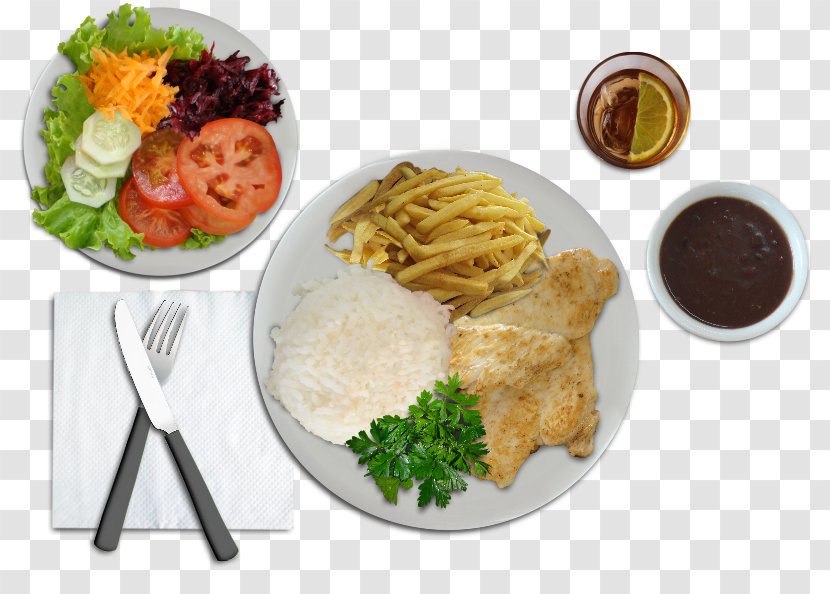 French Fries Full Breakfast Plate Dish Transparent PNG