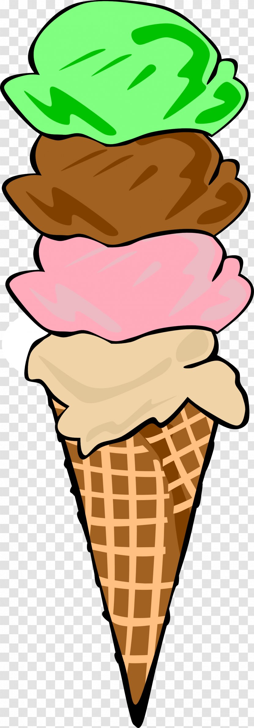 Ice Cream Cone Sundae Clip Art - Scoop - Cliparts Transparent PNG