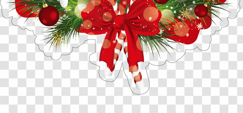 Candy Cane Santa Claus Christmas Box Gift - Pine Family - Bow Decoration Material Transparent PNG