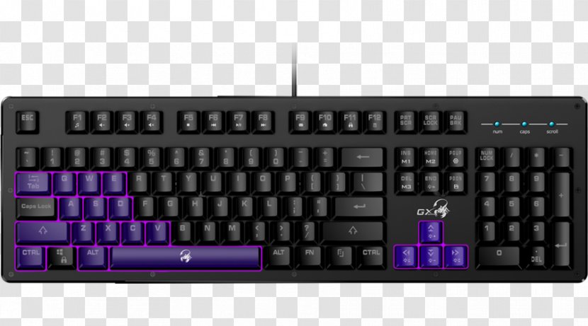 Computer Keyboard Genius 31310003400 Smart Gaming KB-110X Black USB GENIUS Scorpion K5 Tastatur Hintergrundbeleuchtet - Multimedia Transparent PNG