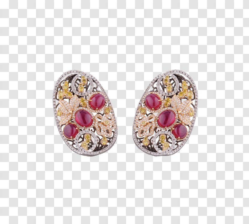 Ruby Earring Jewellery Diamond - Nancy Ajram Transparent PNG