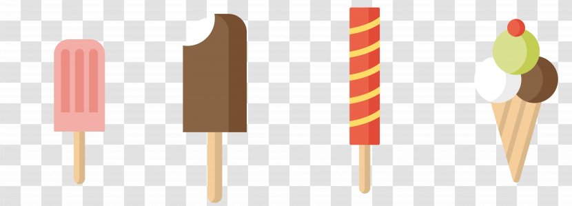 Chocolate Ice Cream - Vector Color Four Summer Pattern Transparent PNG