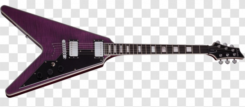 Electric Guitar Bass Schecter Research Gibson Flying V - Plucked String Instruments Transparent PNG