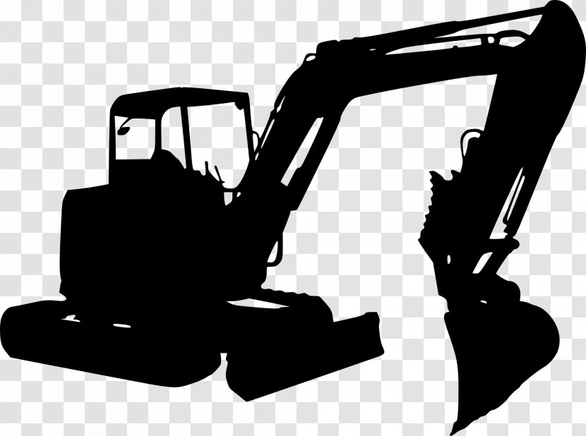 Silhouette Photography Excavator Black And White - Heavy Machinery Transparent PNG