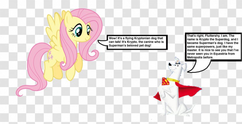 Pony Fluttershy Superman Krypto Dog - Heart Transparent PNG