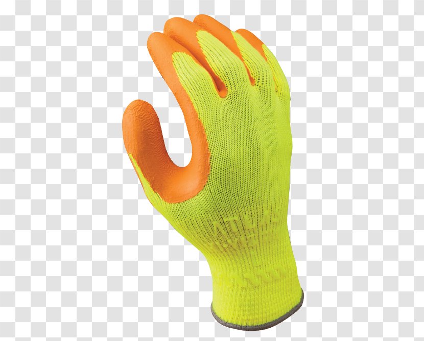 Glove High-visibility Clothing Personal Protective Equipment Shoe Size Safety Orange - Sleeve - Schutzhandschuh Transparent PNG